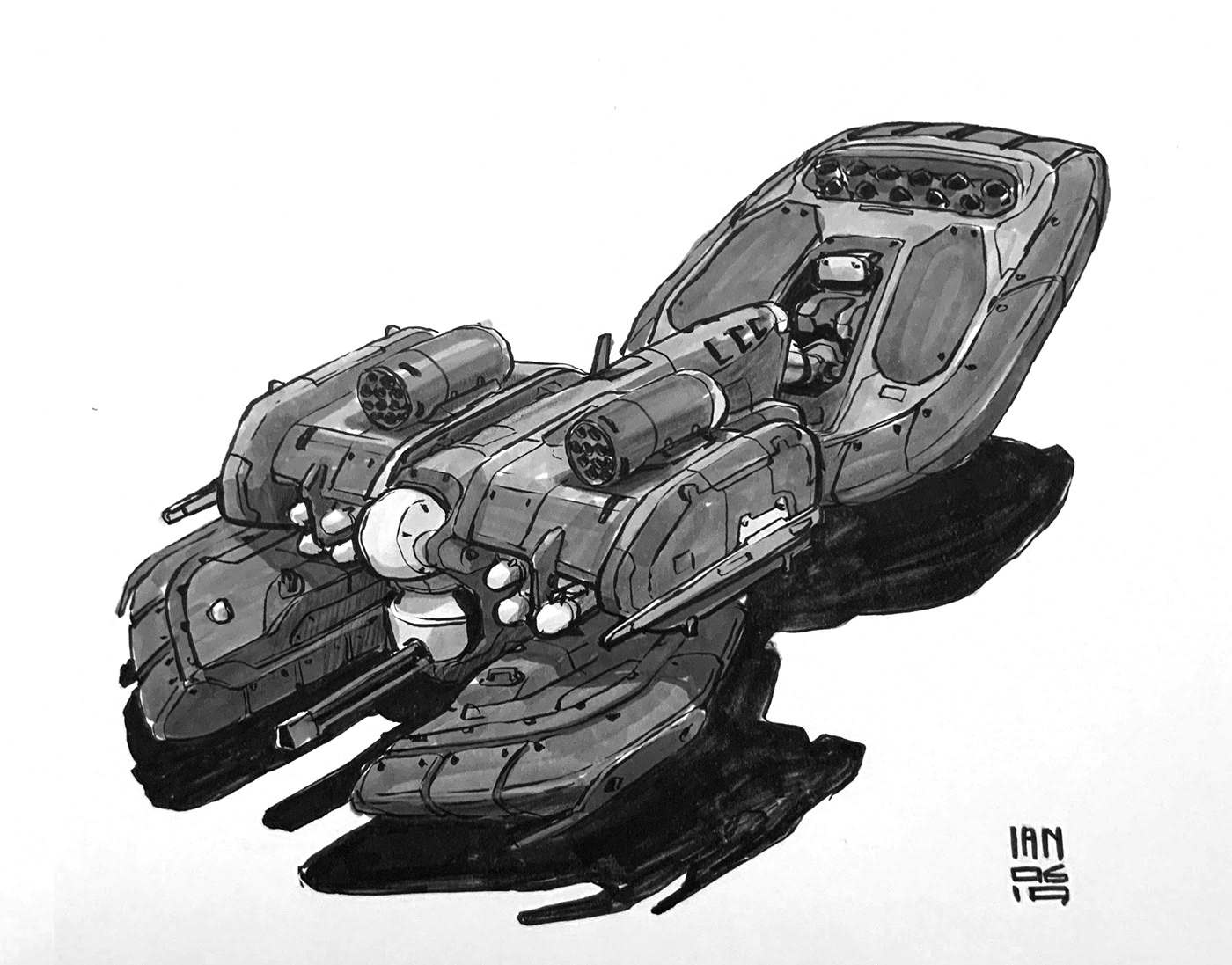 Inktober 2019，Hand drawn，Automobile design，Line，