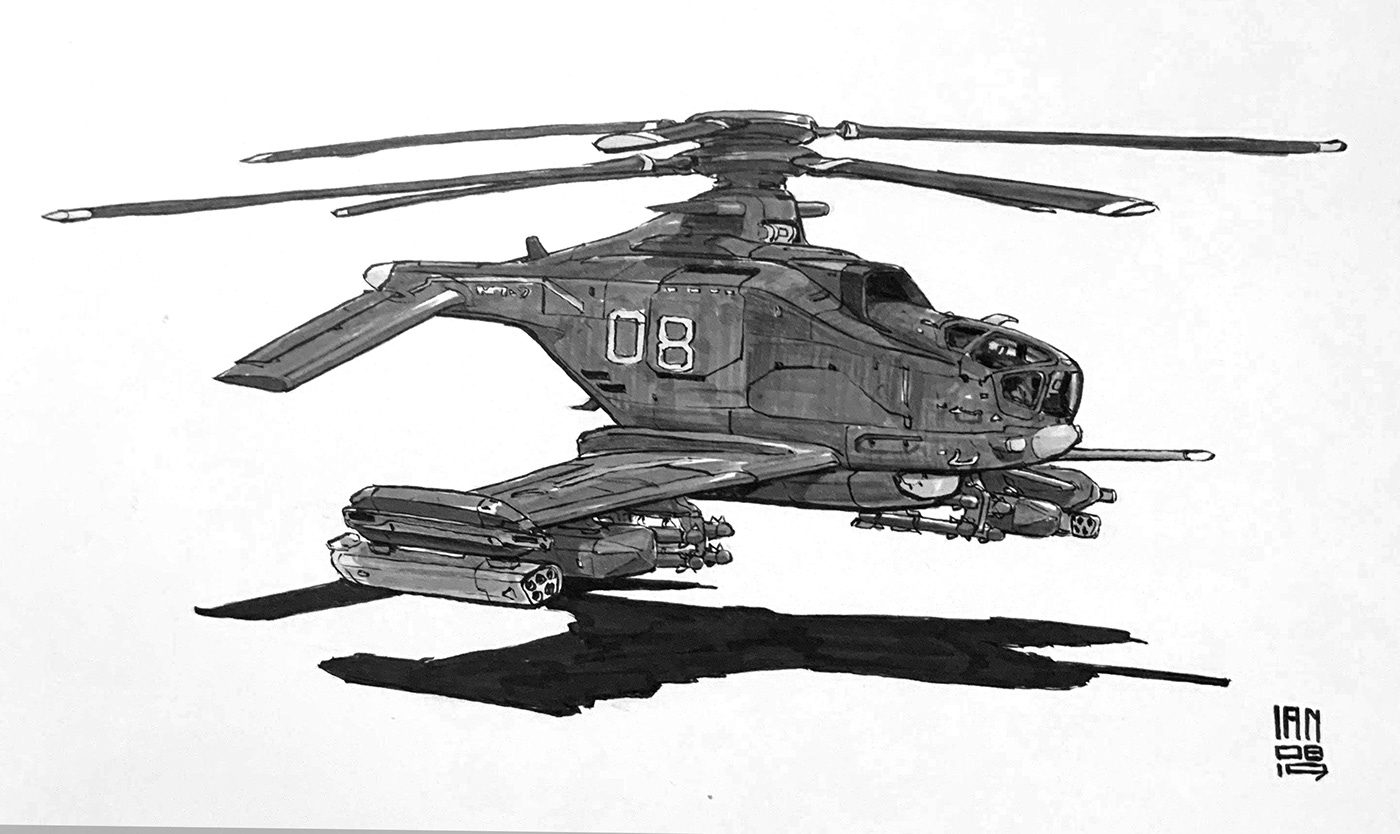 Inktober 2019，Hand drawn，Automobile design，Line，