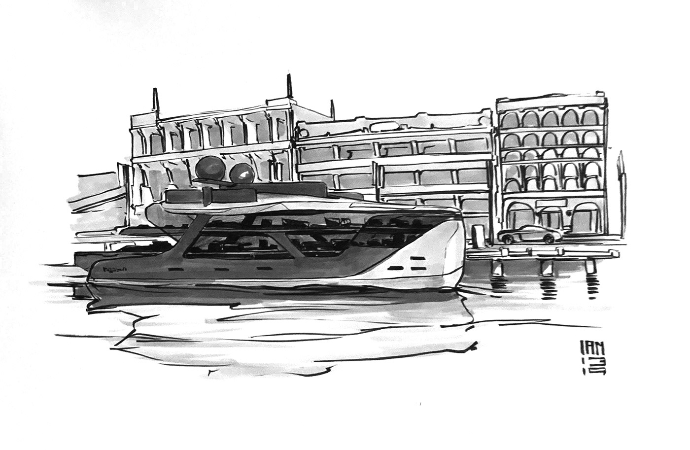 Inktober 2019，Hand drawn，Automobile design，Line，