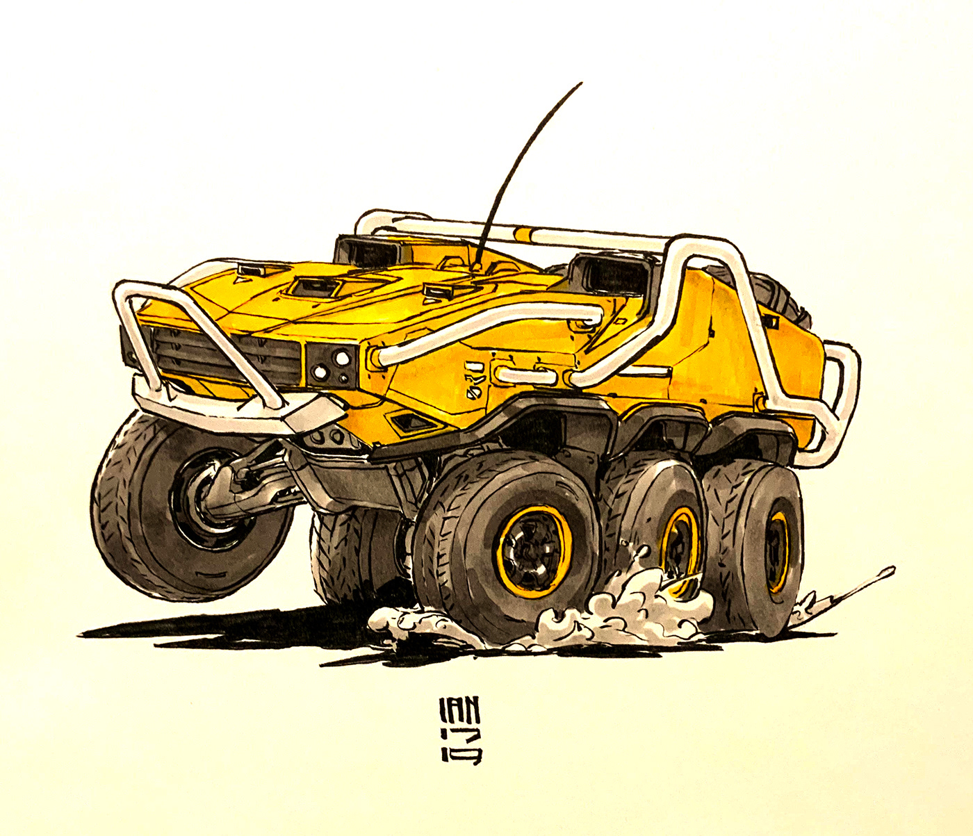 Inktober 2019，Hand drawn，Automobile design，Line，