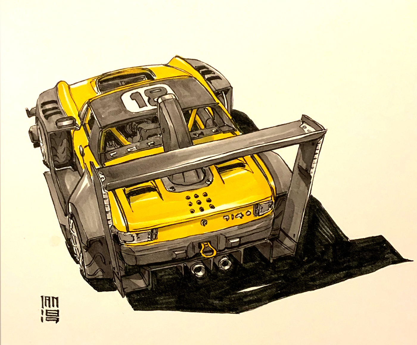 Inktober 2019，Hand drawn，Automobile design，Line，