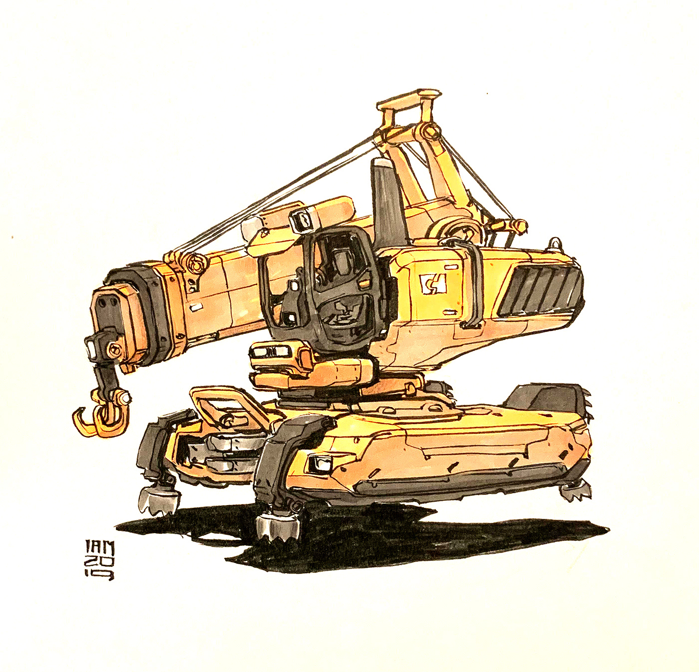 Inktober 2019，Hand drawn，Automobile design，Line，