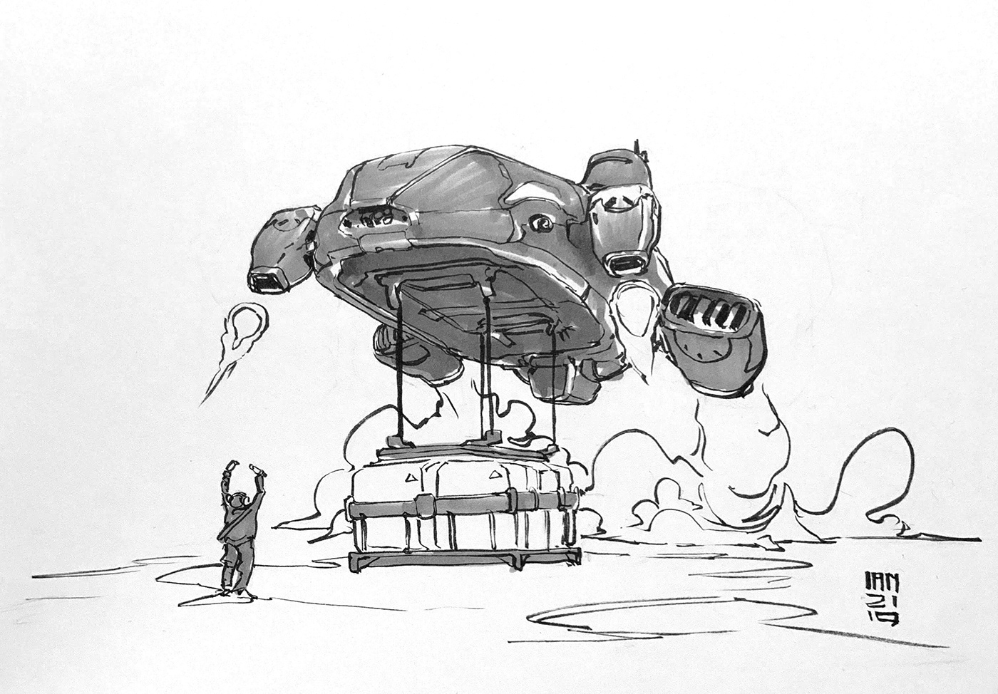 Inktober 2019，Hand drawn，Automobile design，Line，