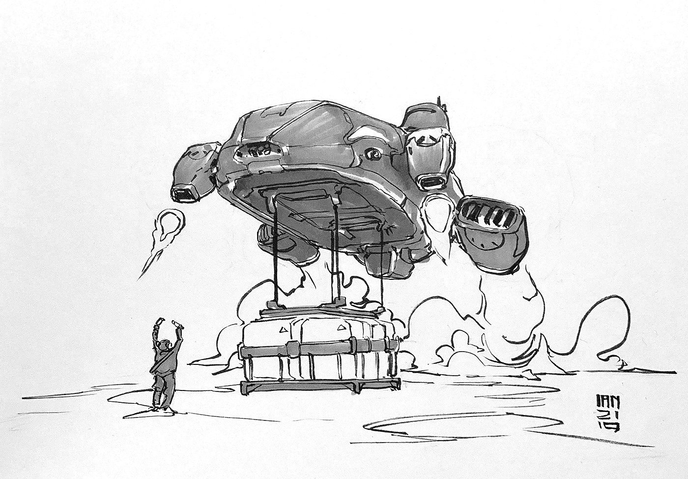 Inktober 2019，Hand drawn，Automobile design，Line，