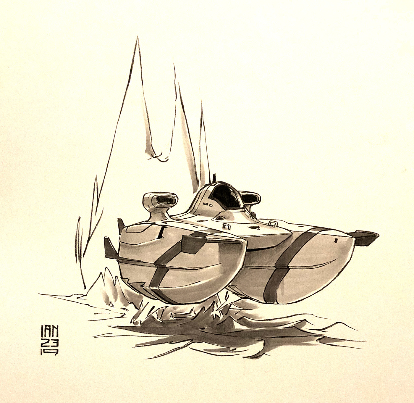 Inktober 2019，Hand drawn，Automobile design，Line，