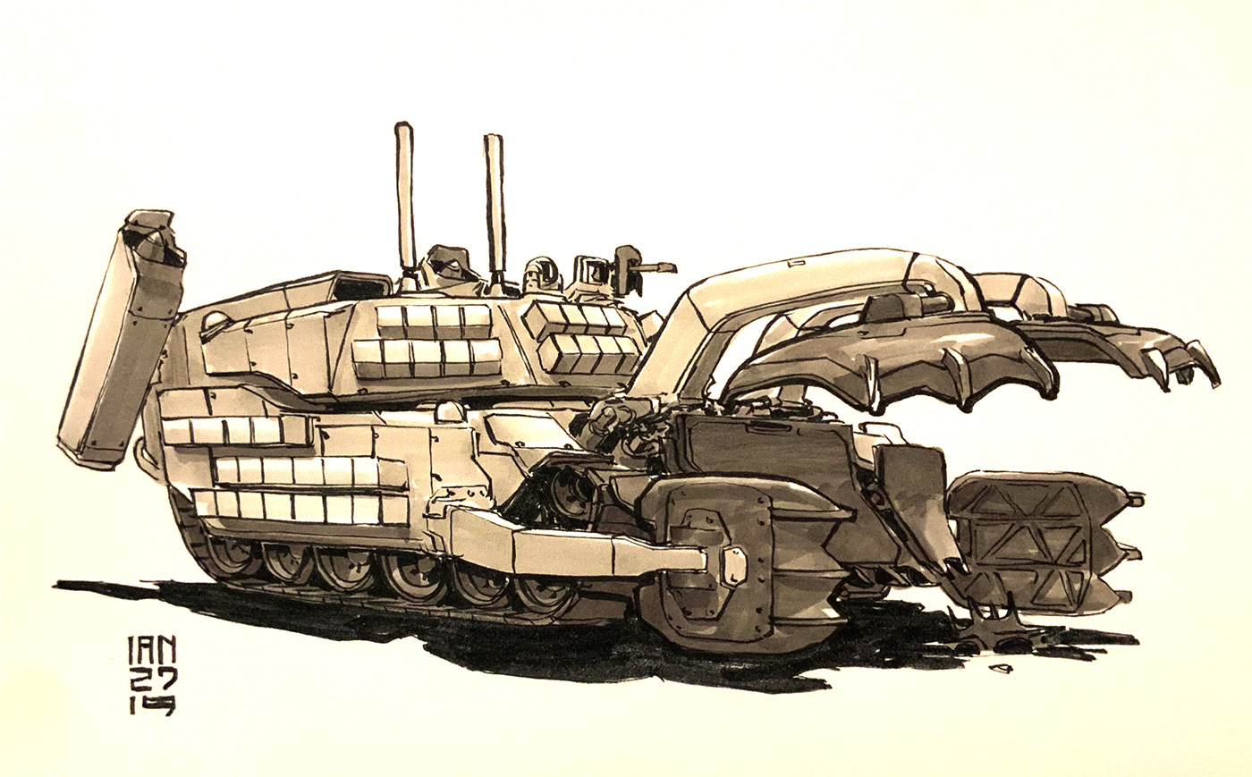 Inktober 2019，Hand drawn，Automobile design，Line，