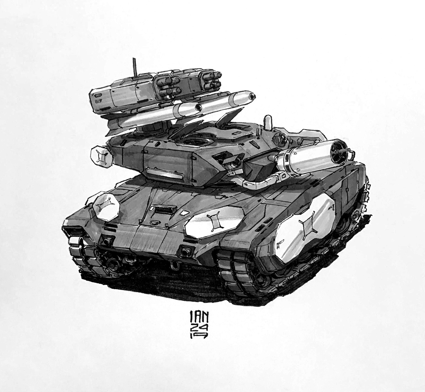 Inktober 2019，Hand drawn，Automobile design，Line，