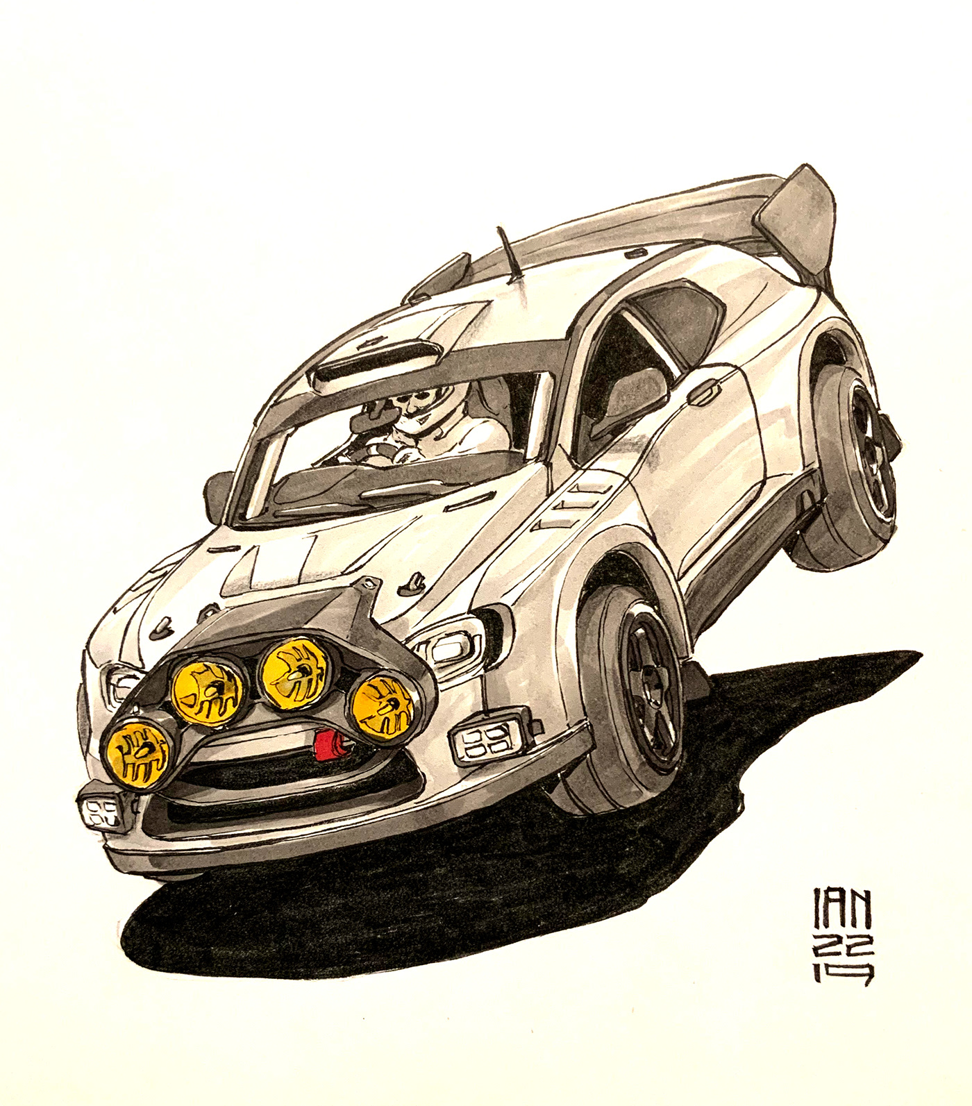 Inktober 2019，Hand drawn，Automobile design，Line，