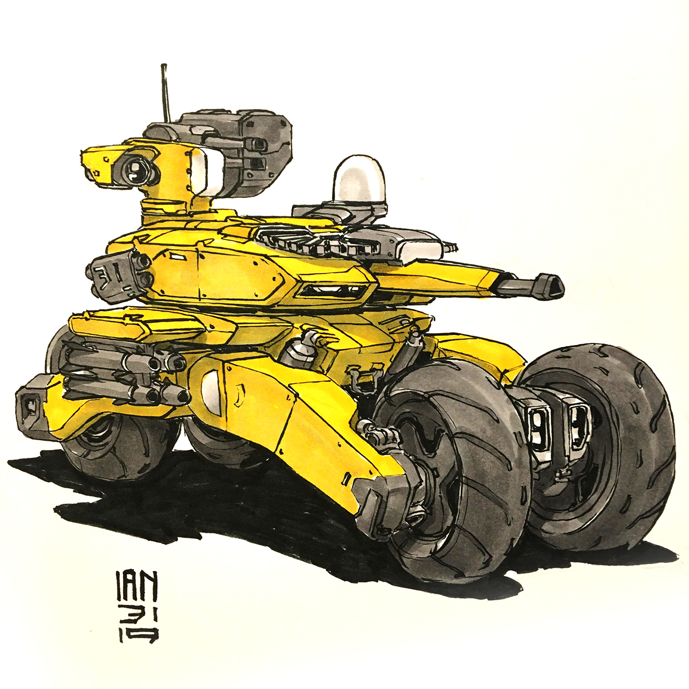 Inktober 2019，Hand drawn，Automobile design，Line，