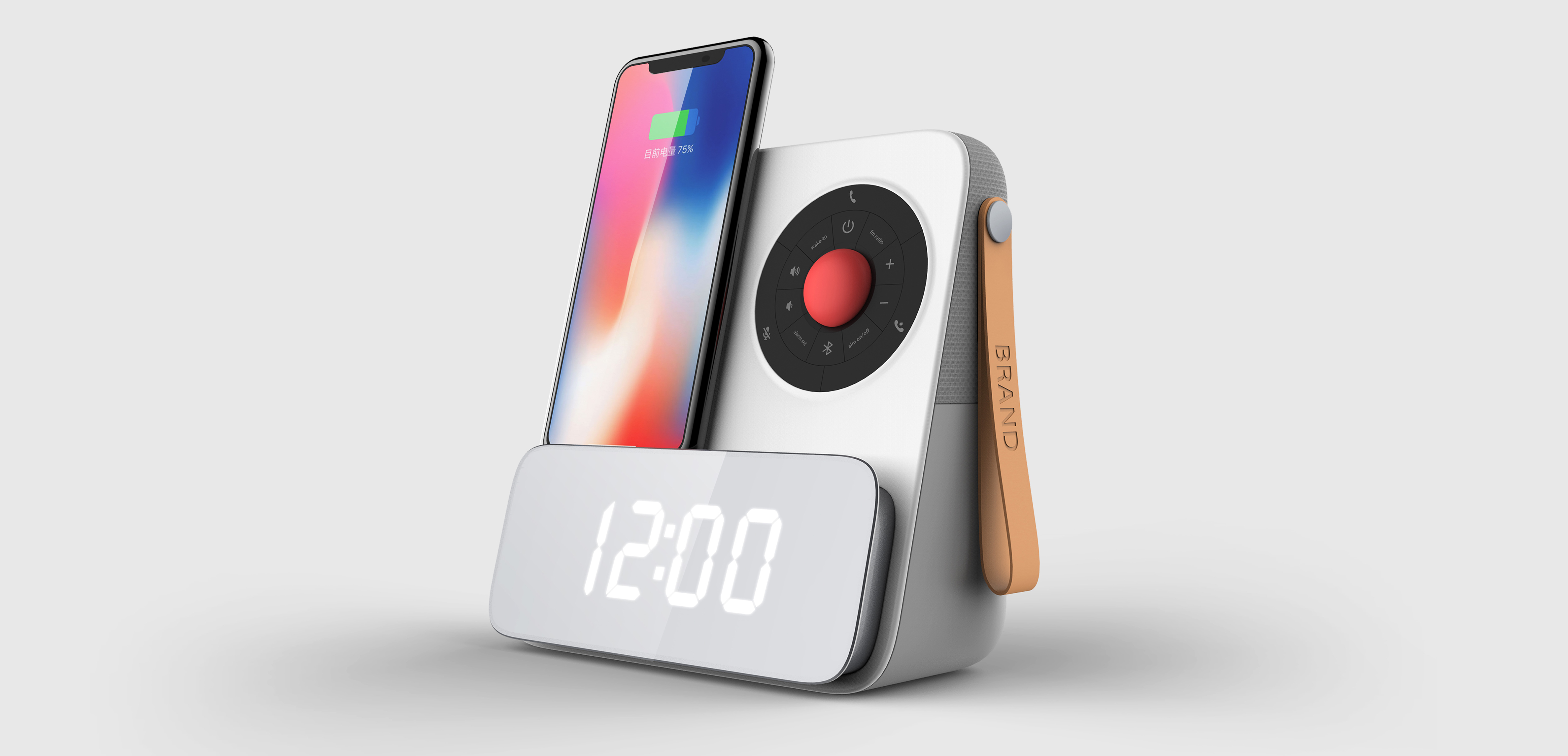 loudspeaker box，Intelligent alarm clock，Wireless charging，radio，Smart home，