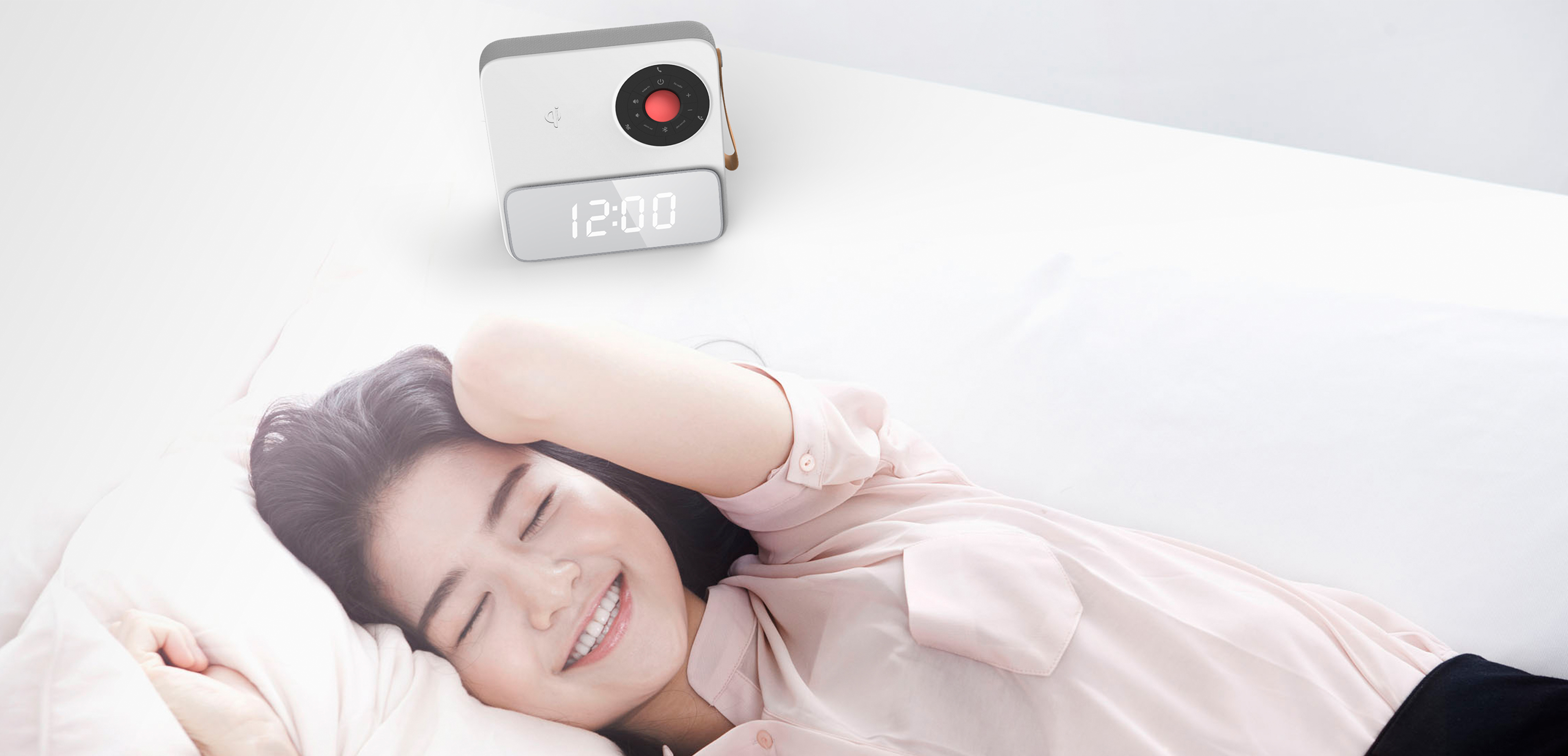 loudspeaker box，Intelligent alarm clock，Wireless charging，radio，Smart home，