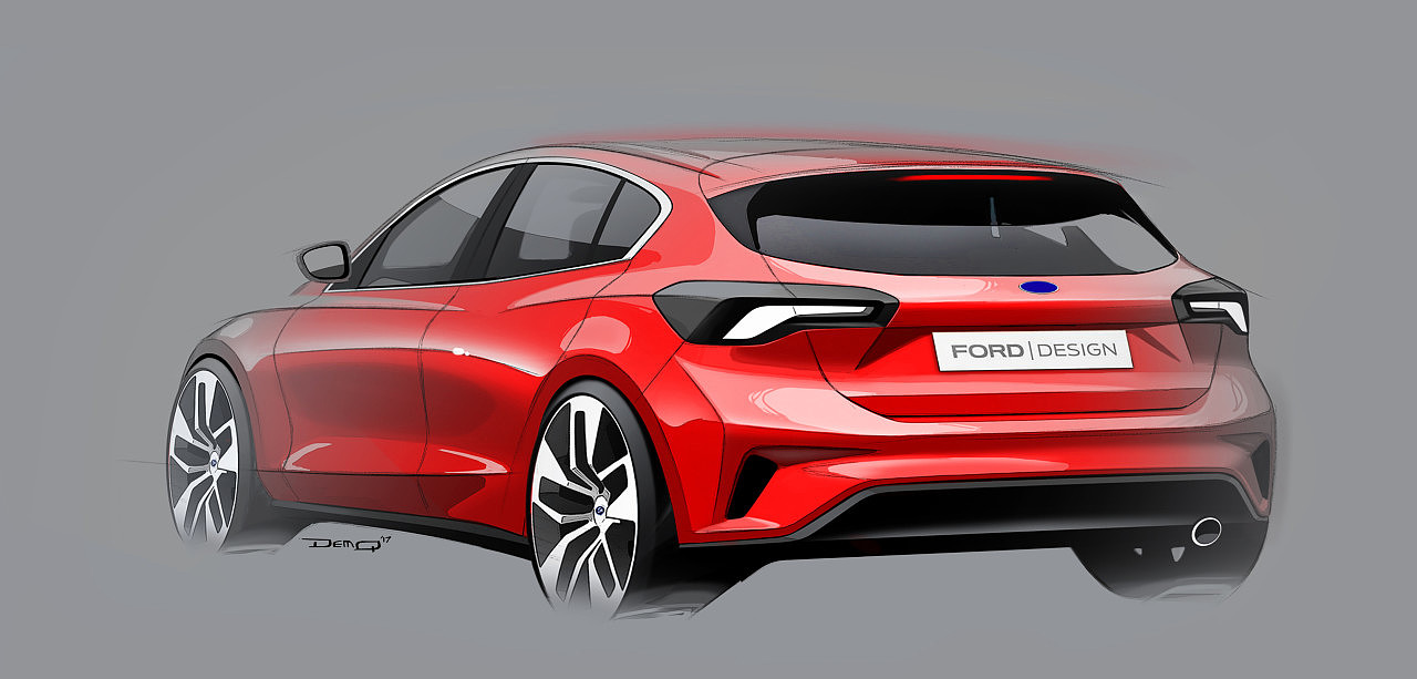 Ford Focus，Hand drawing，Automobile design，