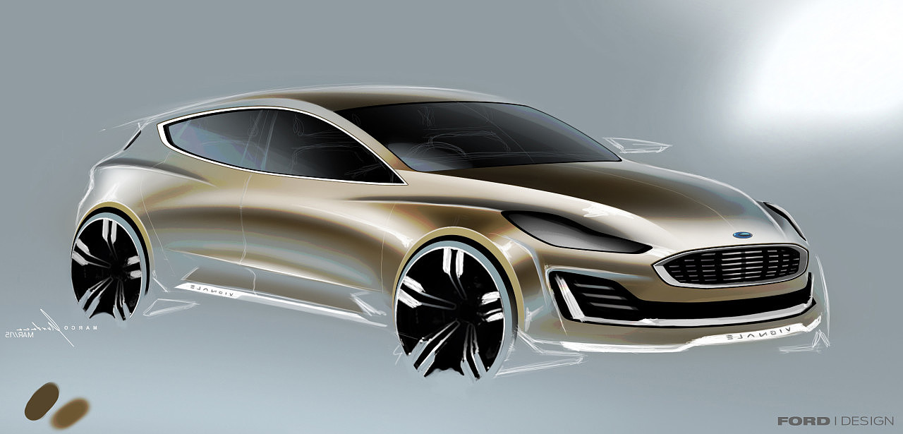 Ford Focus，Hand drawing，Automobile design，