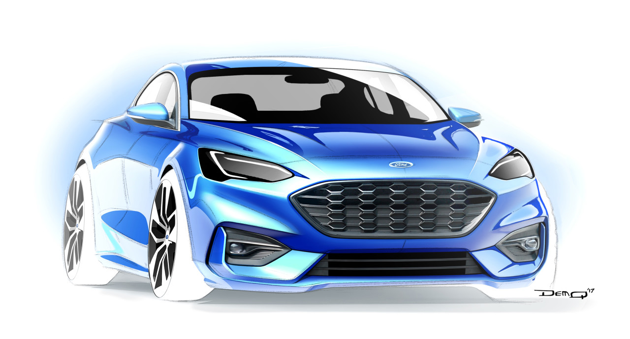Ford Focus，Hand drawing，Automobile design，