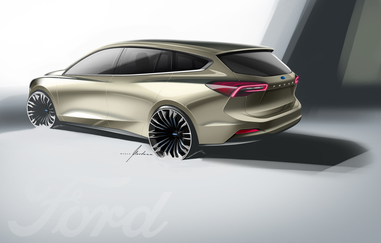 Ford Focus，Hand drawing，Automobile design，