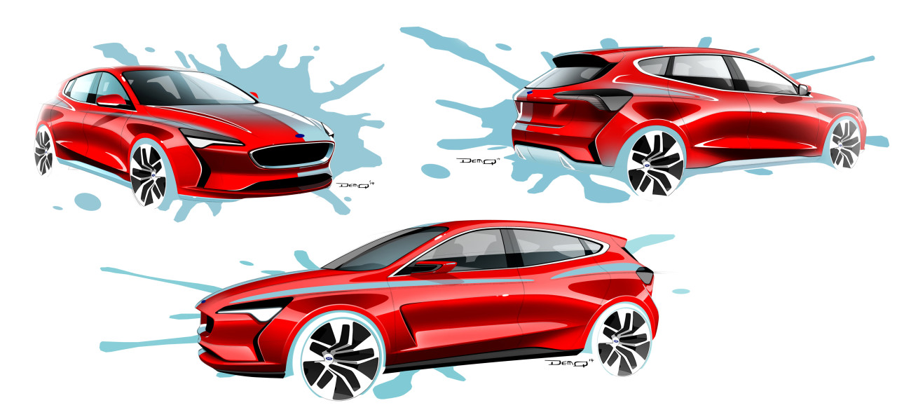 Ford Focus，Hand drawing，Automobile design，