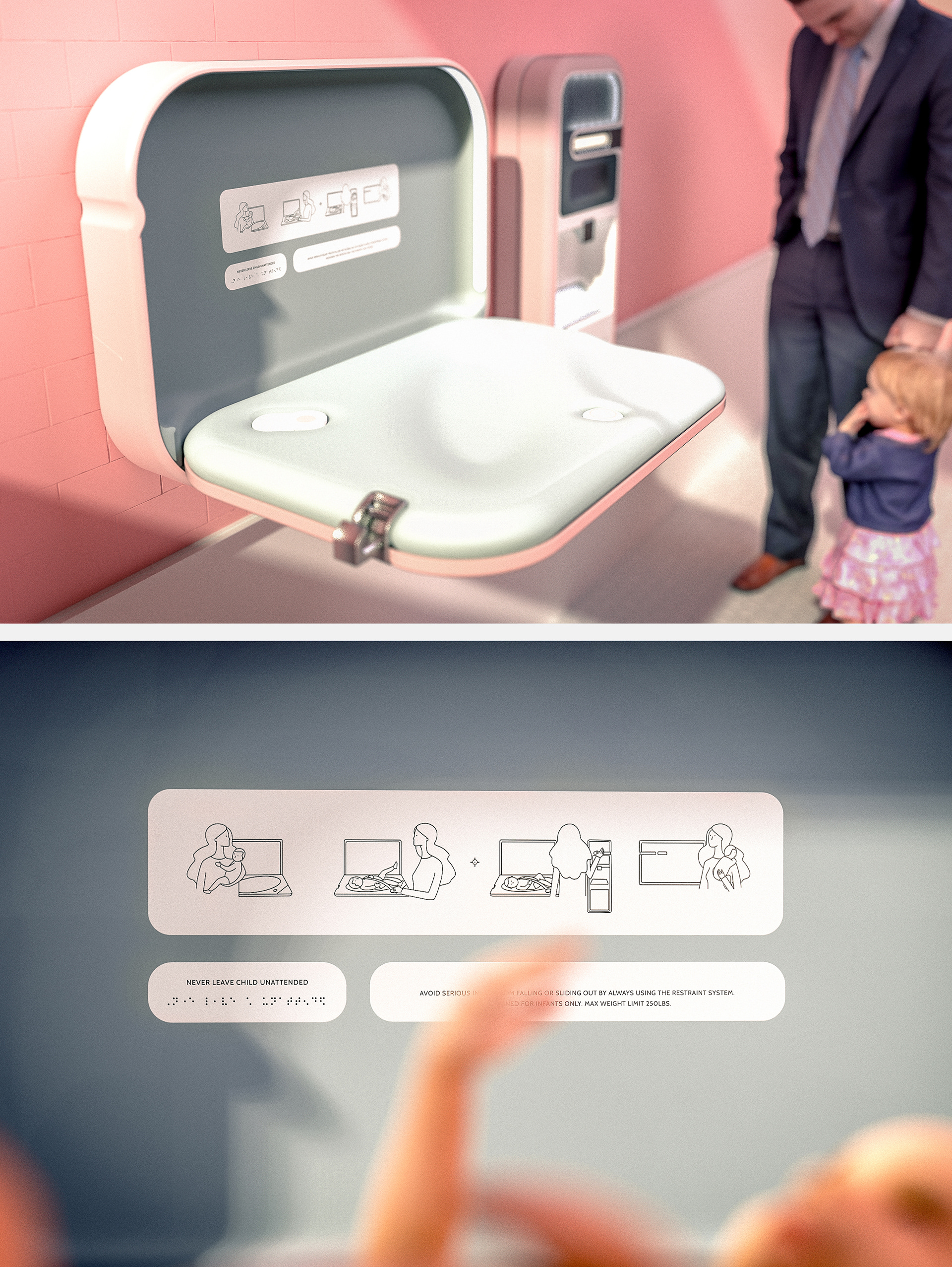 industrial design，Intelligent baby diaper changing station，Eden，Transfer Station，Eden intelligent transfer station，