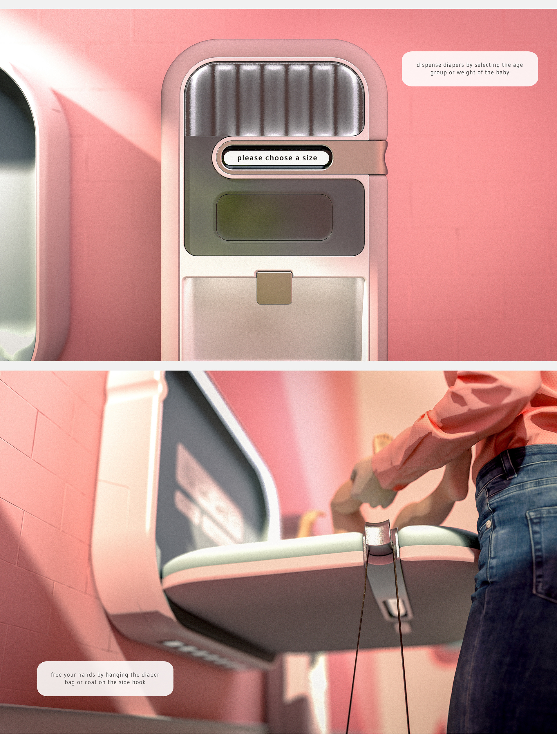 industrial design，Intelligent baby diaper changing station，Eden，Transfer Station，Eden intelligent transfer station，