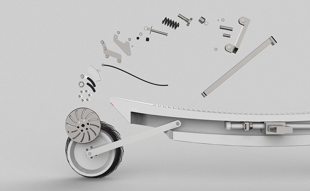 industrial design，adult，Concept scooter，Simple and fashionable appearance，Foldable，