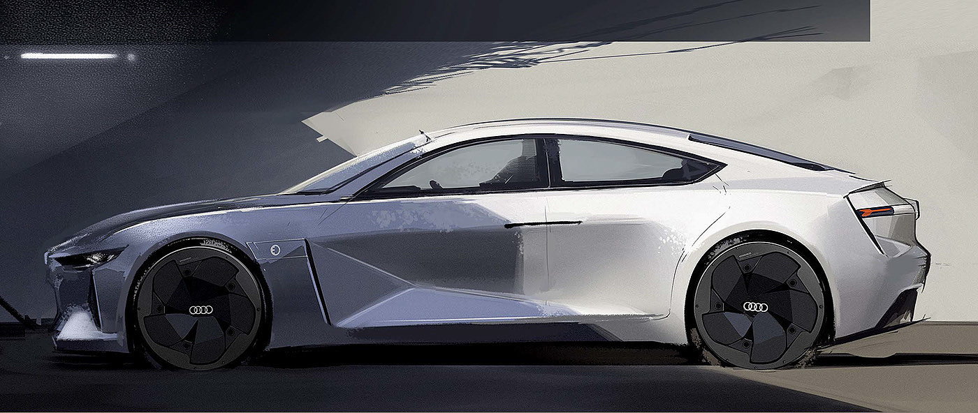 Render，modeling，Hand drawn，electric vehicle，