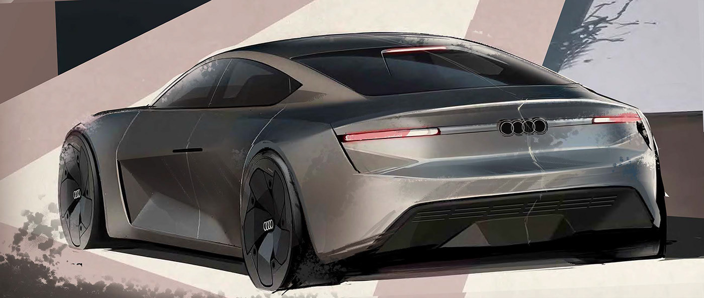 Render，modeling，Hand drawn，electric vehicle，