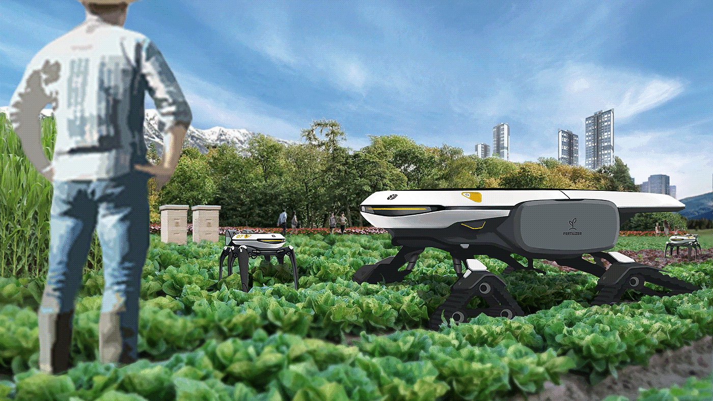 white，science and technology，Agricultural robot，