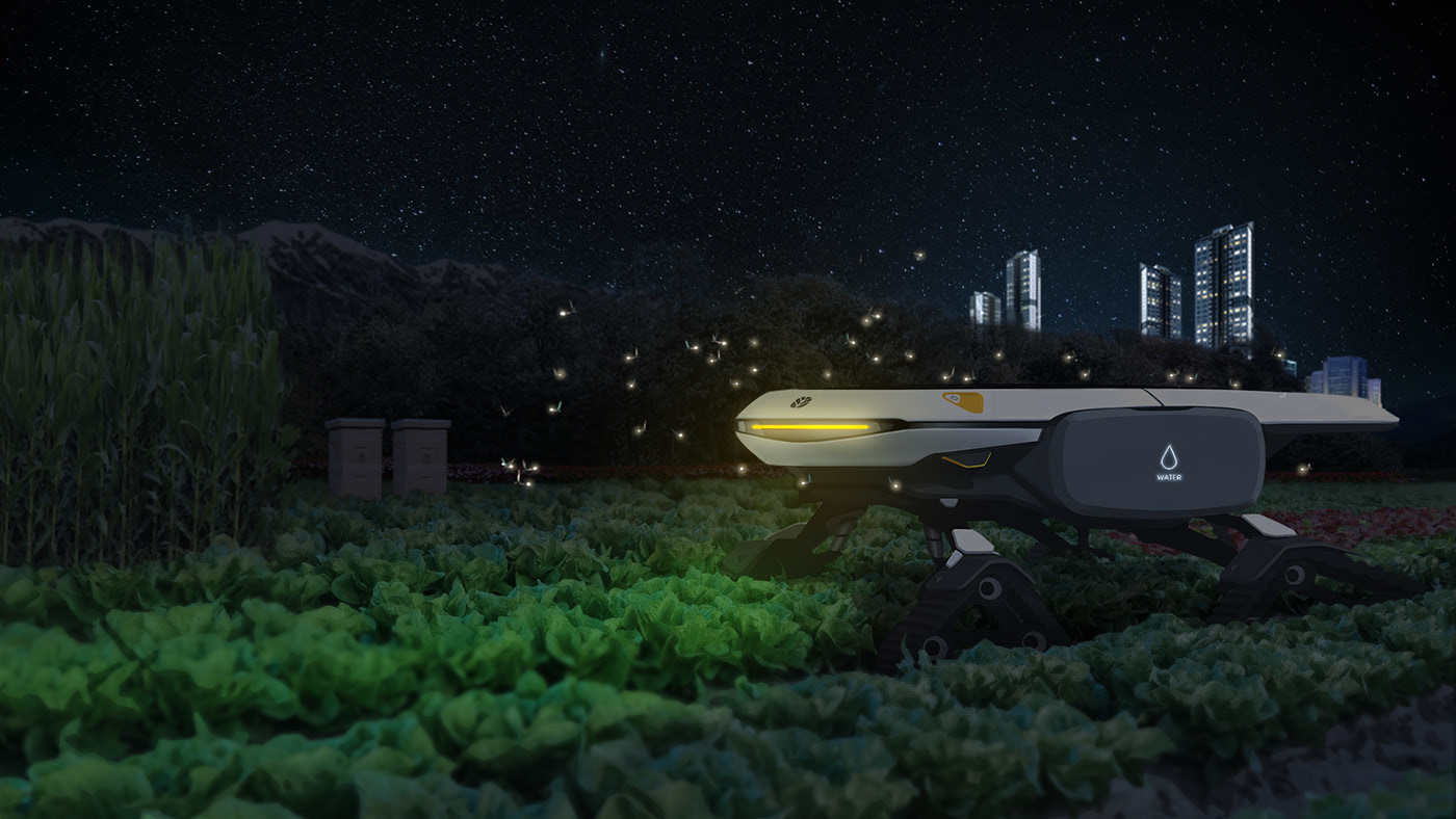 white，science and technology，Agricultural robot，