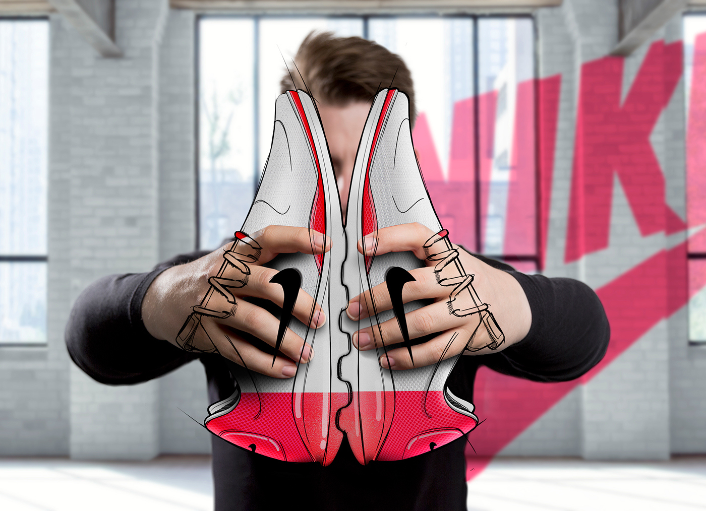 sneakers，light，comfortable，Hand drawn，nike，