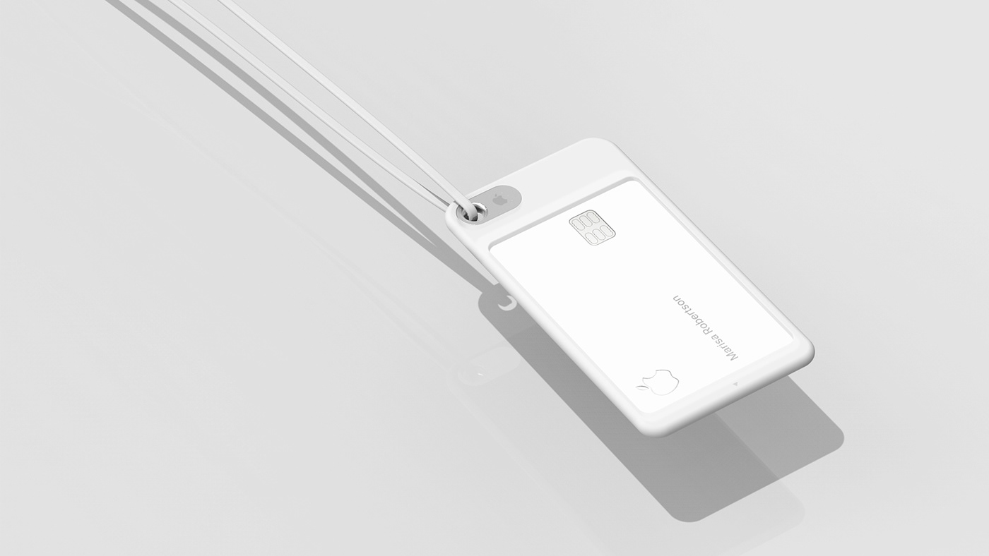 Minimalist design ，white，Credit Card，Apple Card Case，