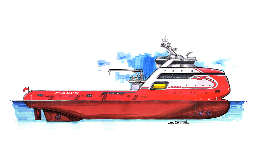 Ship design，industrial design，Hand drawn，