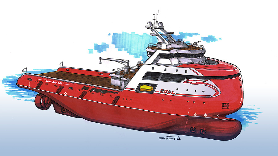Ship design，industrial design，Hand drawn，