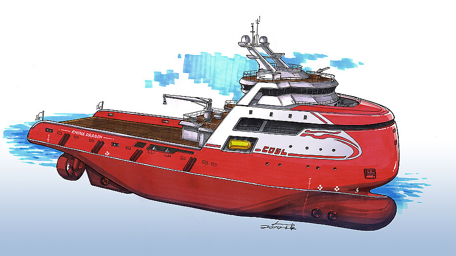 Ship design，industrial design，Hand drawn，