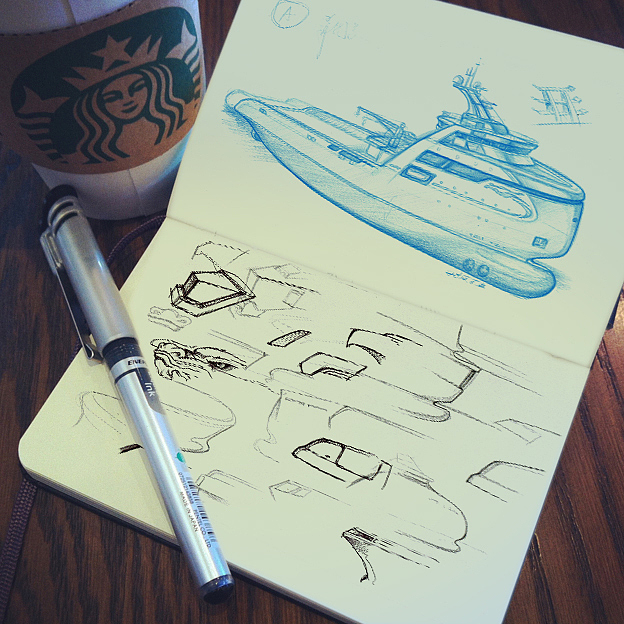 Ship design，industrial design，Hand drawn，