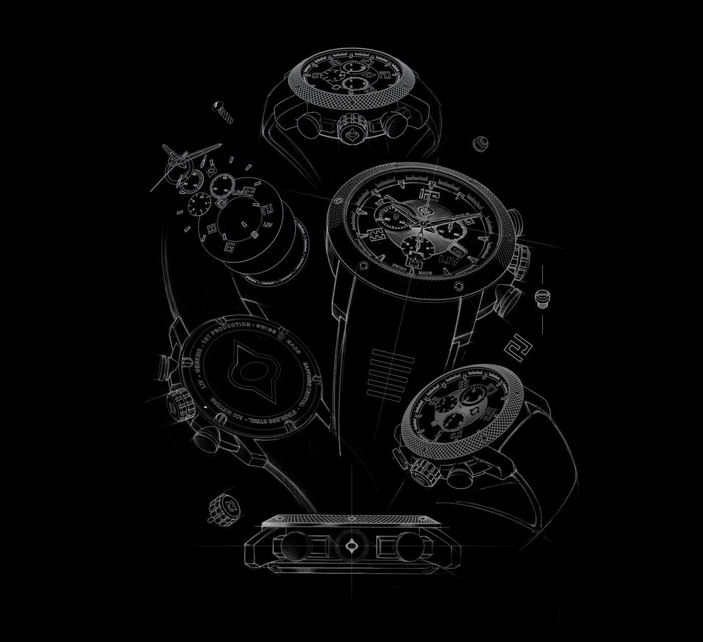 Wrist watch，Switzerland，Mechanical watch，black，