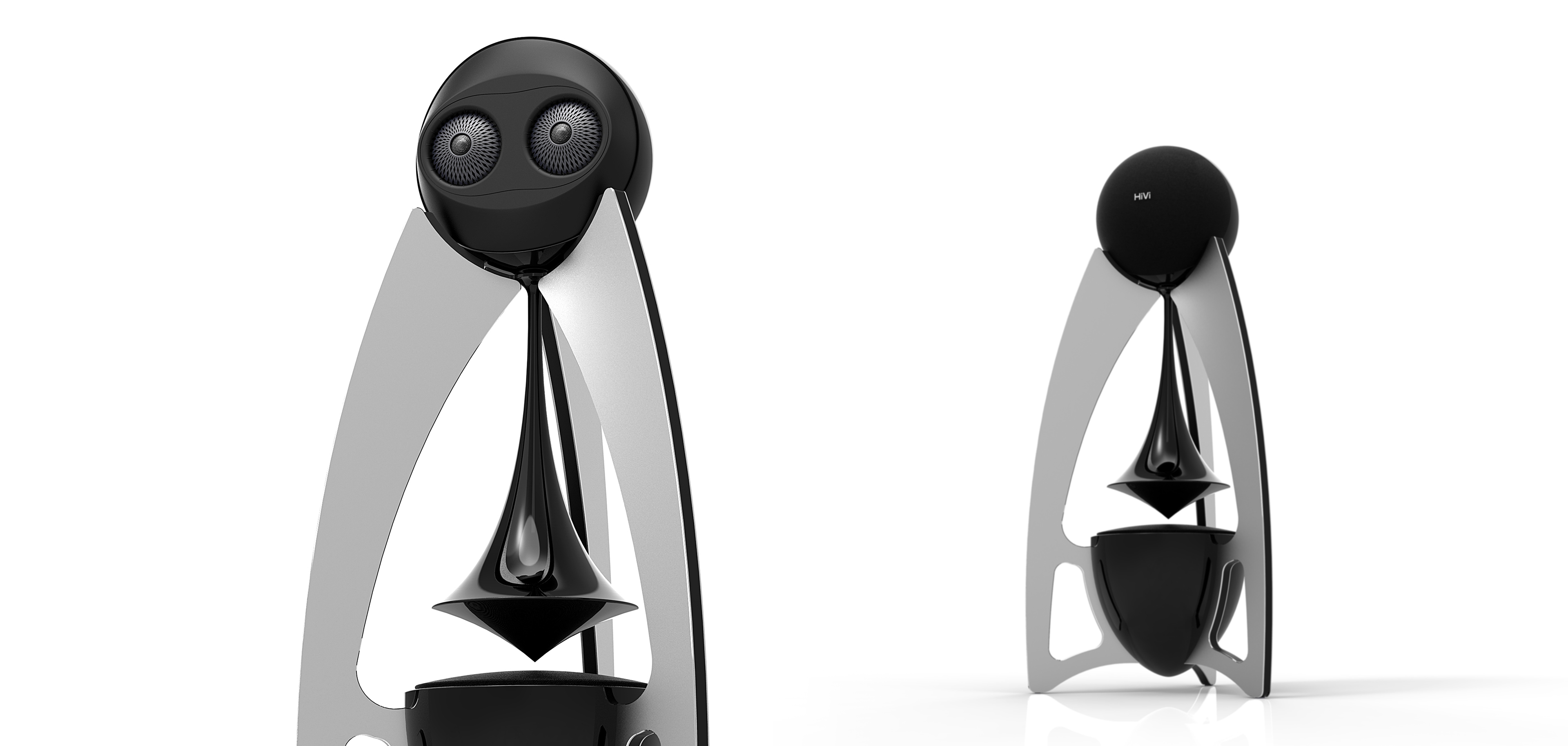 Sense of science and technology，Black and white gray，alien，avant-garde design ，Modern sound design，