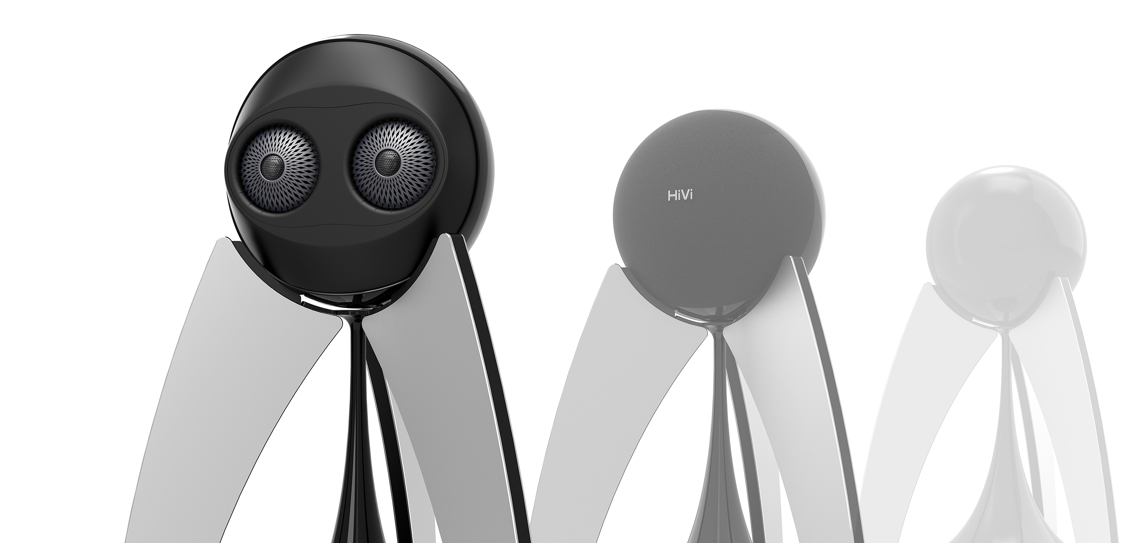 Sense of science and technology，Black and white gray，alien，avant-garde design ，Modern sound design，