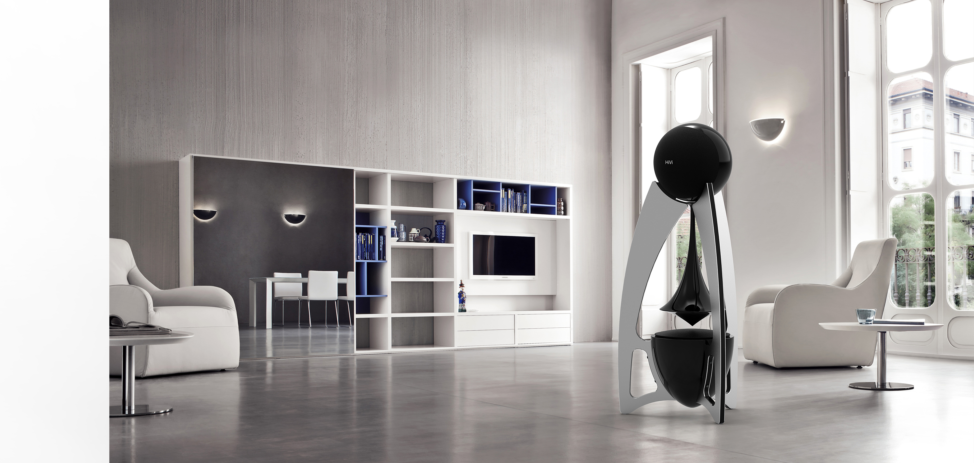 Sense of science and technology，Black and white gray，alien，avant-garde design ，Modern sound design，