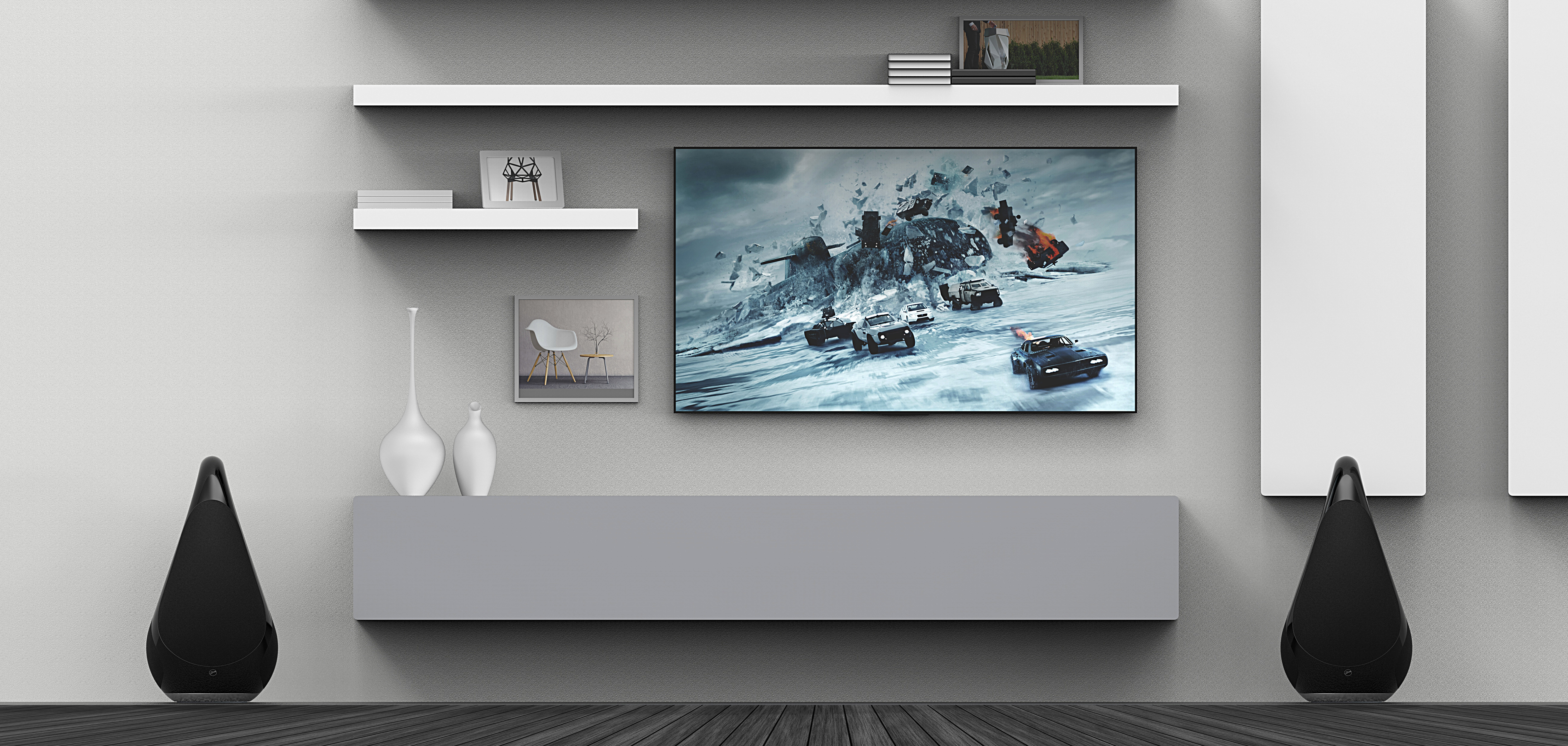 Simple design，Black and white gray，Cock element，Water drop element，