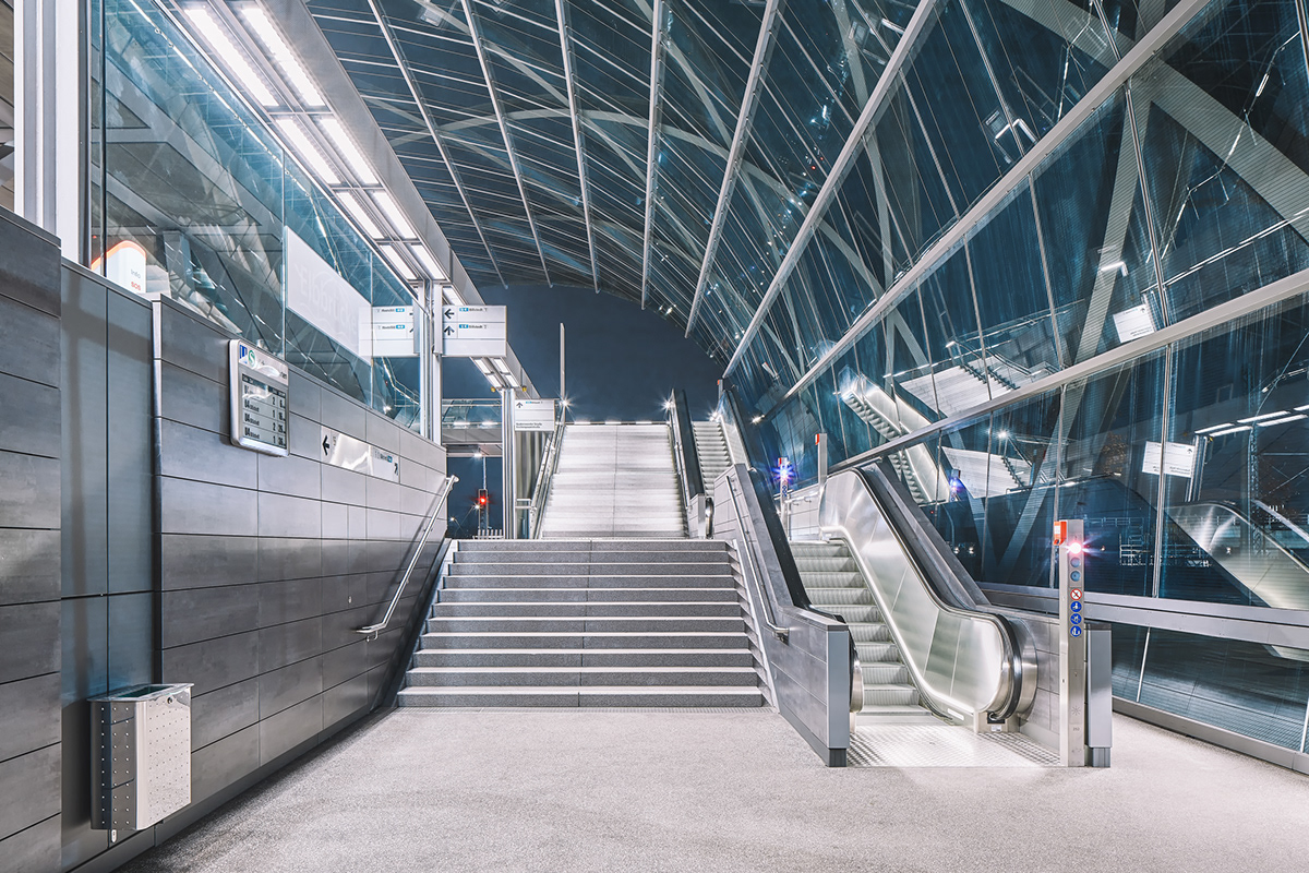 Architectural design，Subway station design，Glass，