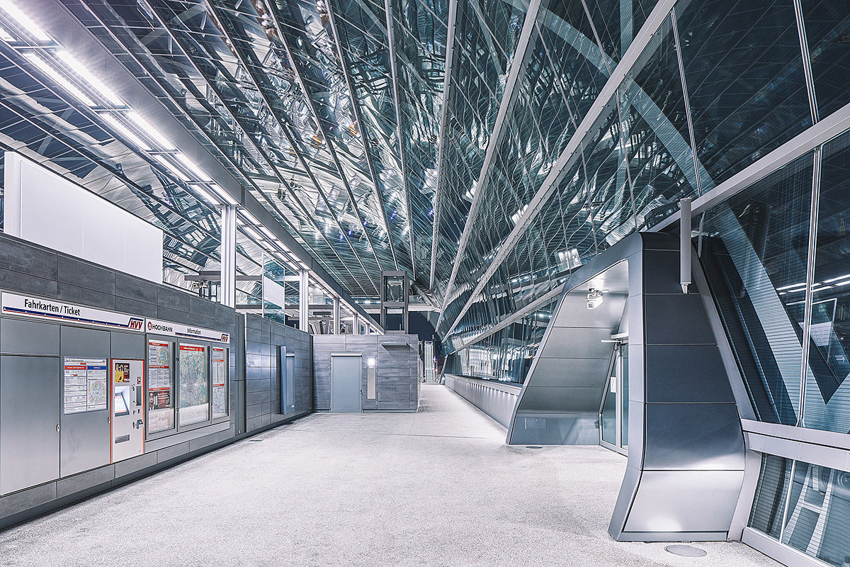 Architectural design，Subway station design，Glass，