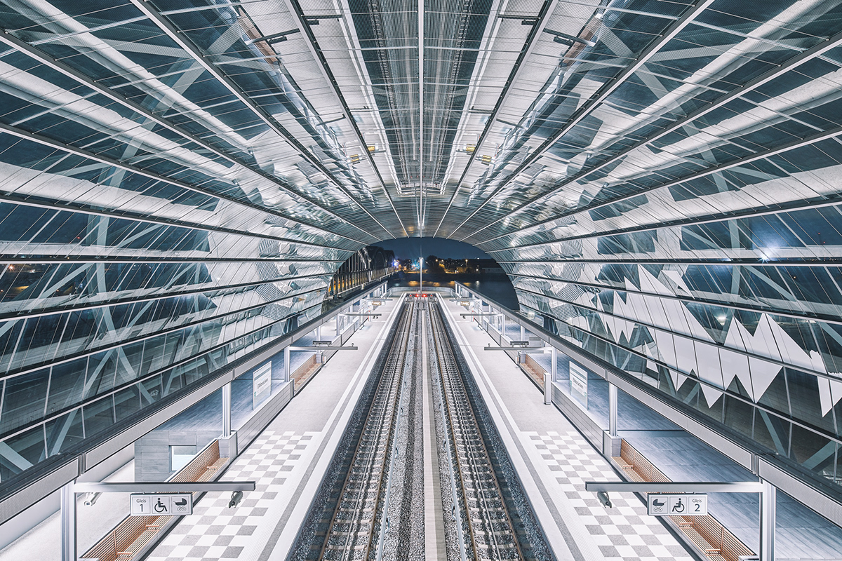 Architectural design，Subway station design，Glass，