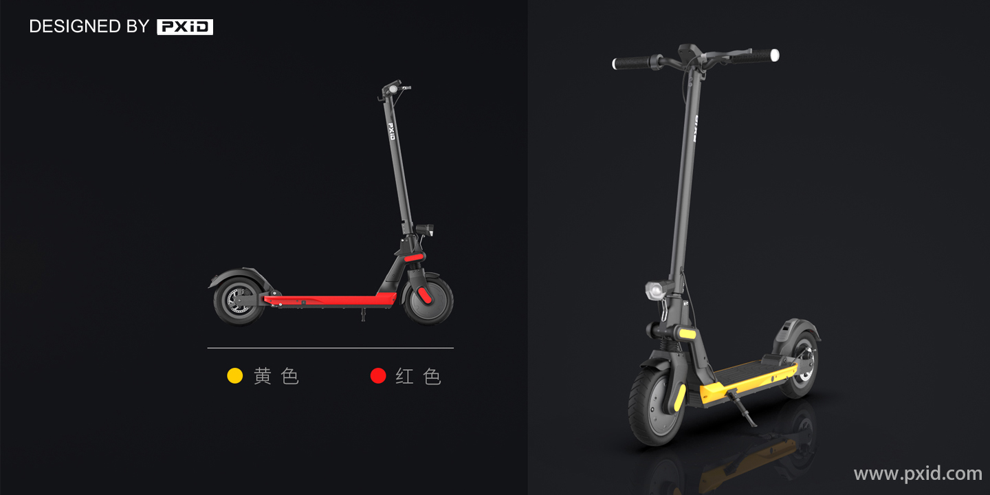 Scooter design，Design of electric scooter，Electric vehicle design，Design of transportation tools，pxid，Product oriented industrial design，