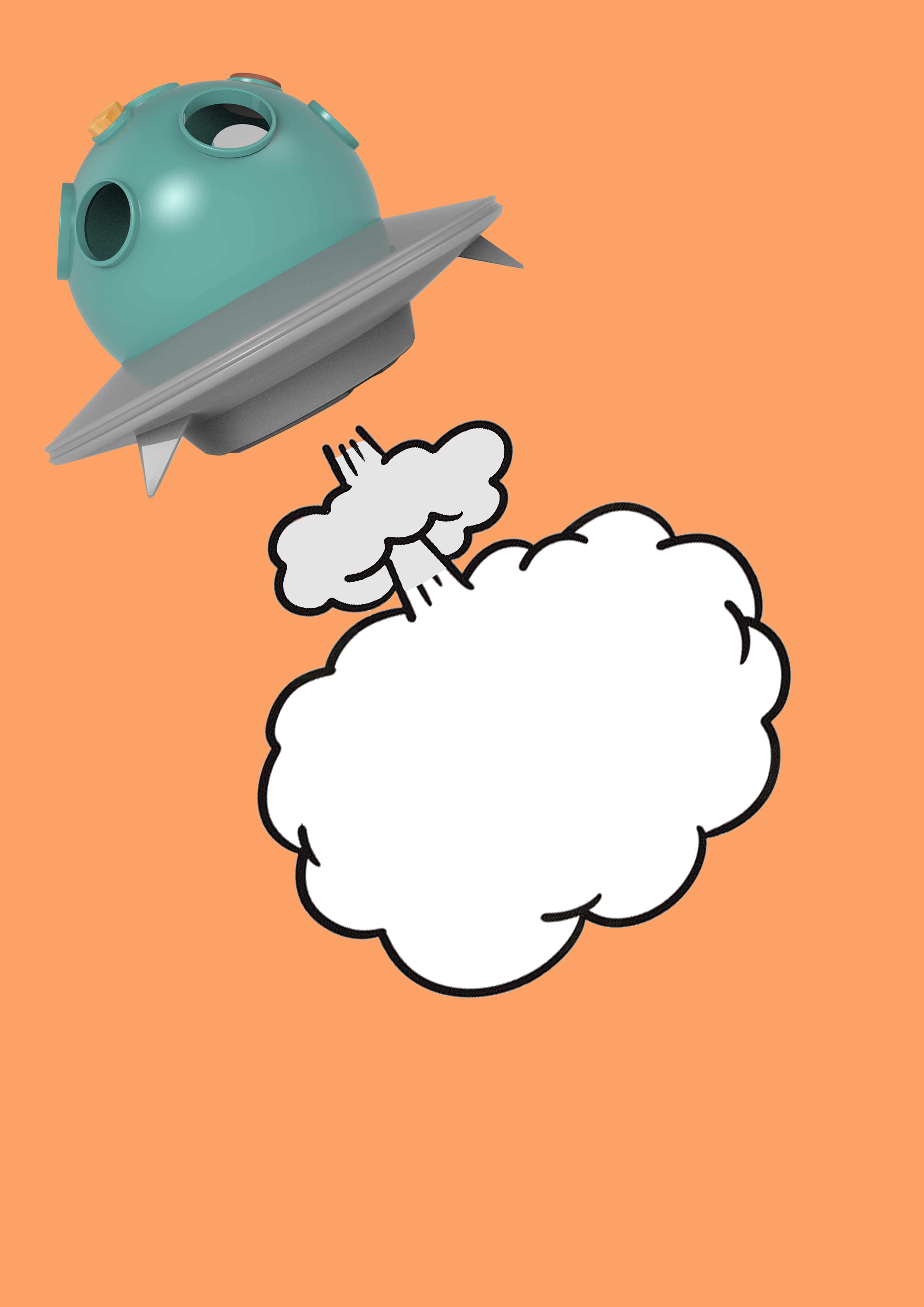 pen container，Learning tools，Office appliances，Tabletop decoration，ufo，Alien planet，original，