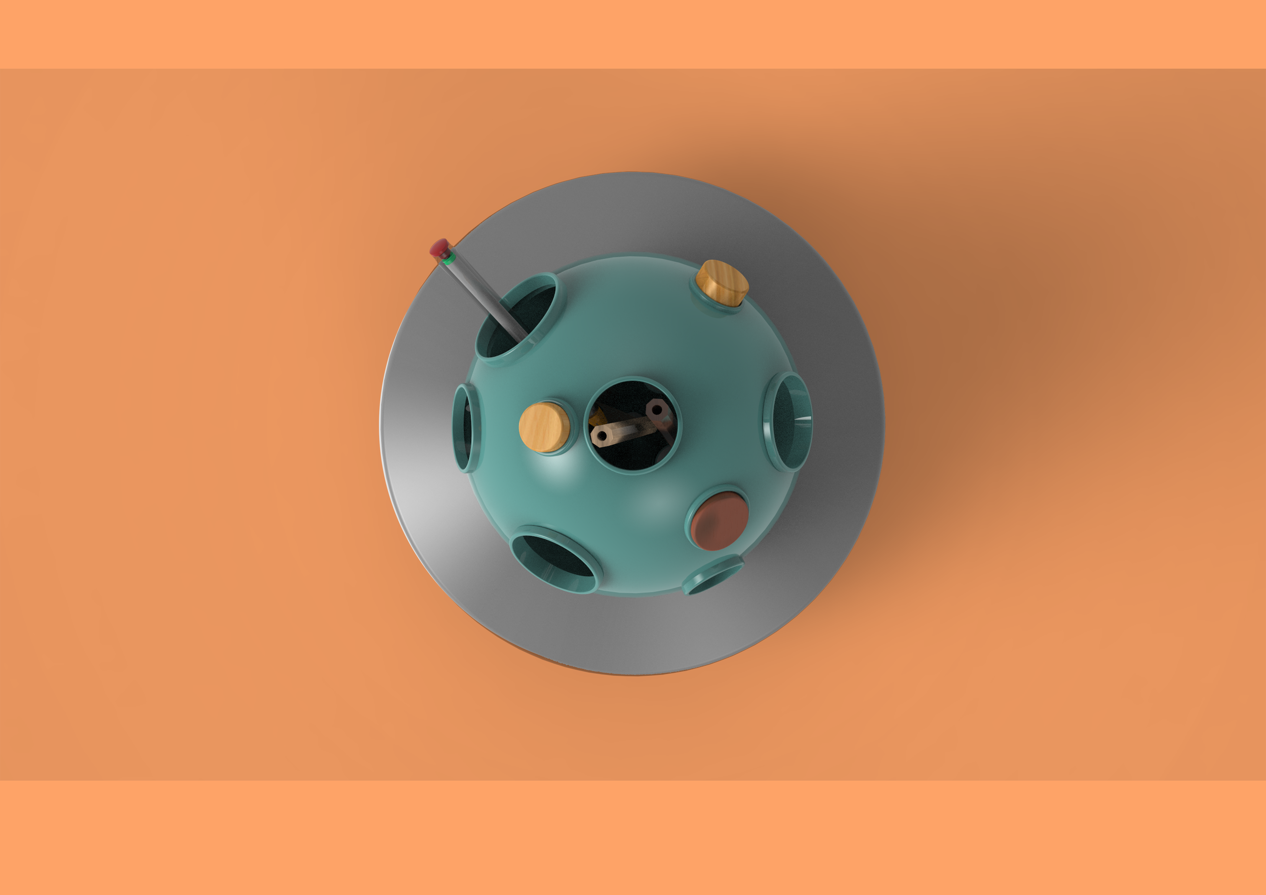 pen container，Learning tools，Office appliances，Tabletop decoration，ufo，Alien planet，original，