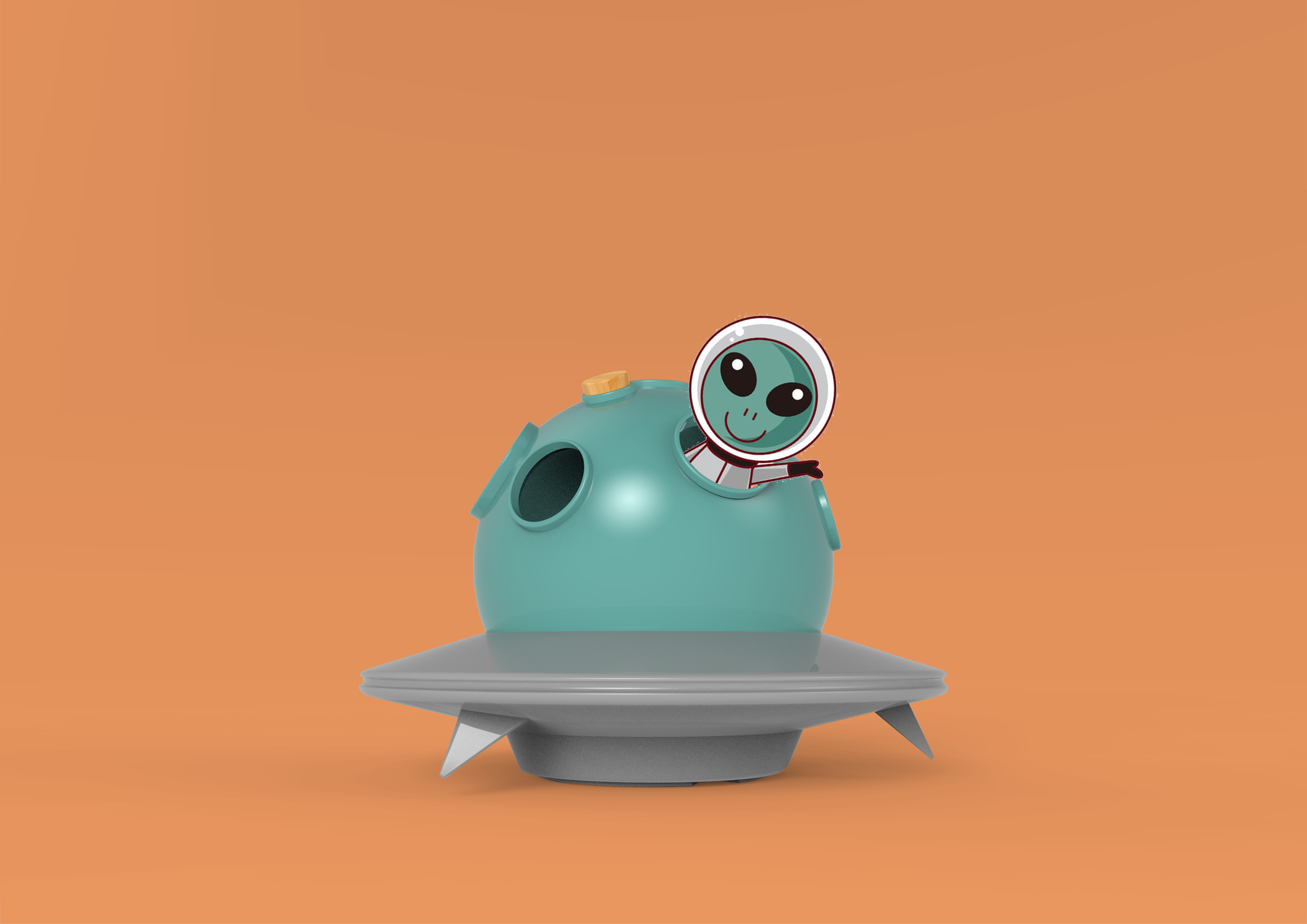 pen container，Learning tools，Office appliances，Tabletop decoration，ufo，Alien planet，original，