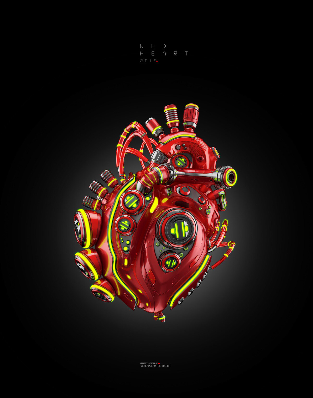 heart，machine，medical care，science fiction，Futurism，