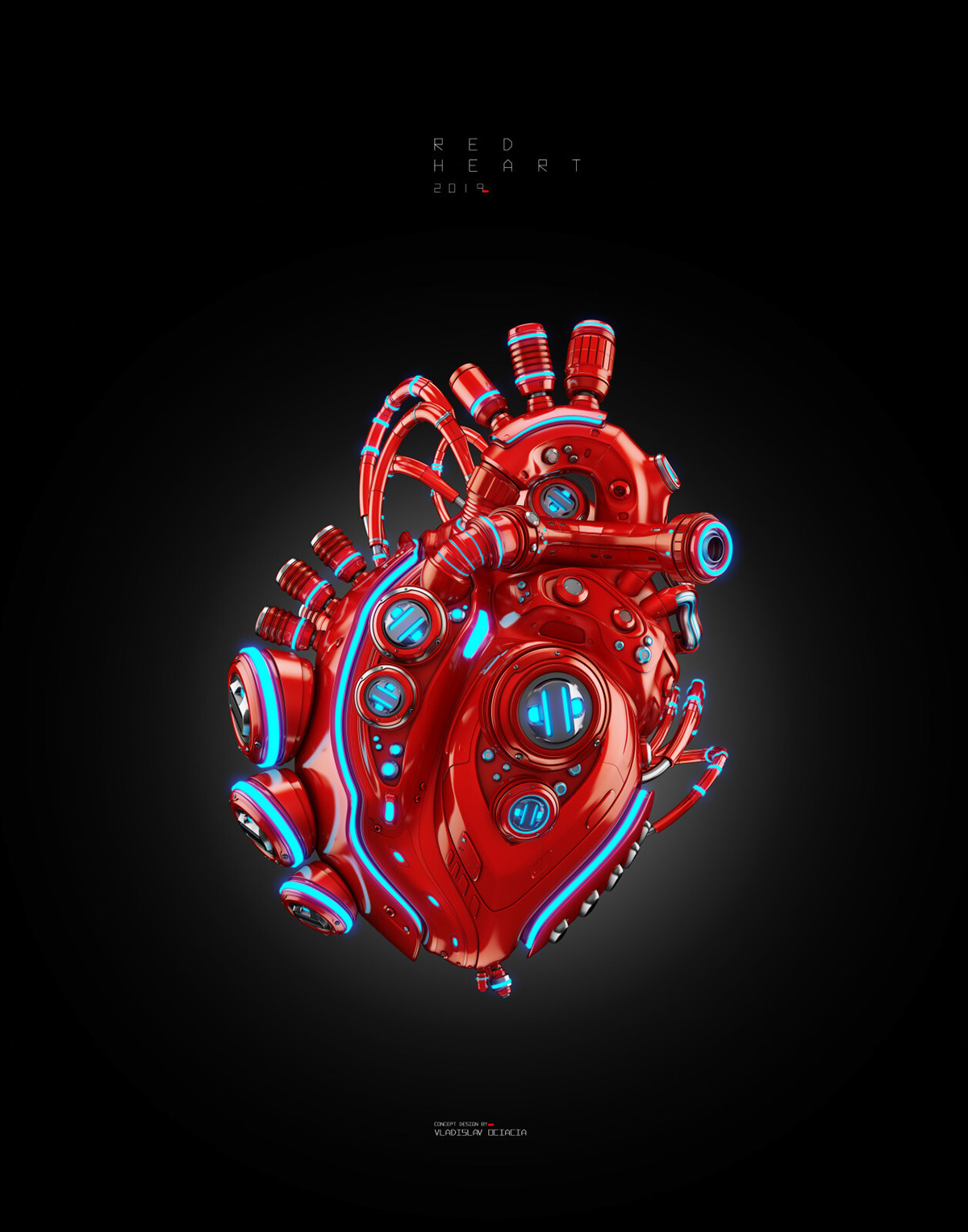 heart，machine，medical care，science fiction，Futurism，