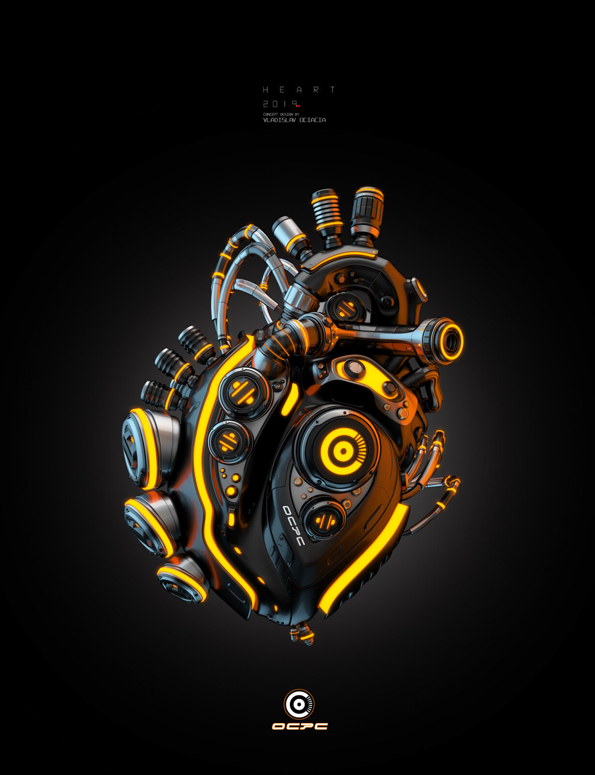 heart，machine，medical care，science fiction，Futurism，