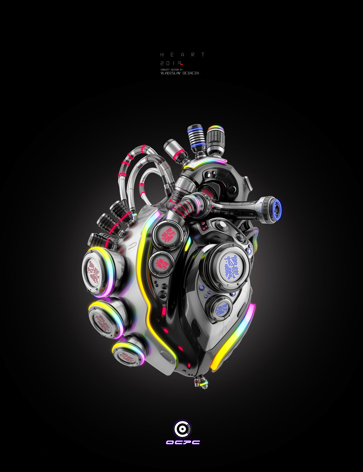 heart，machine，medical care，science fiction，Futurism，