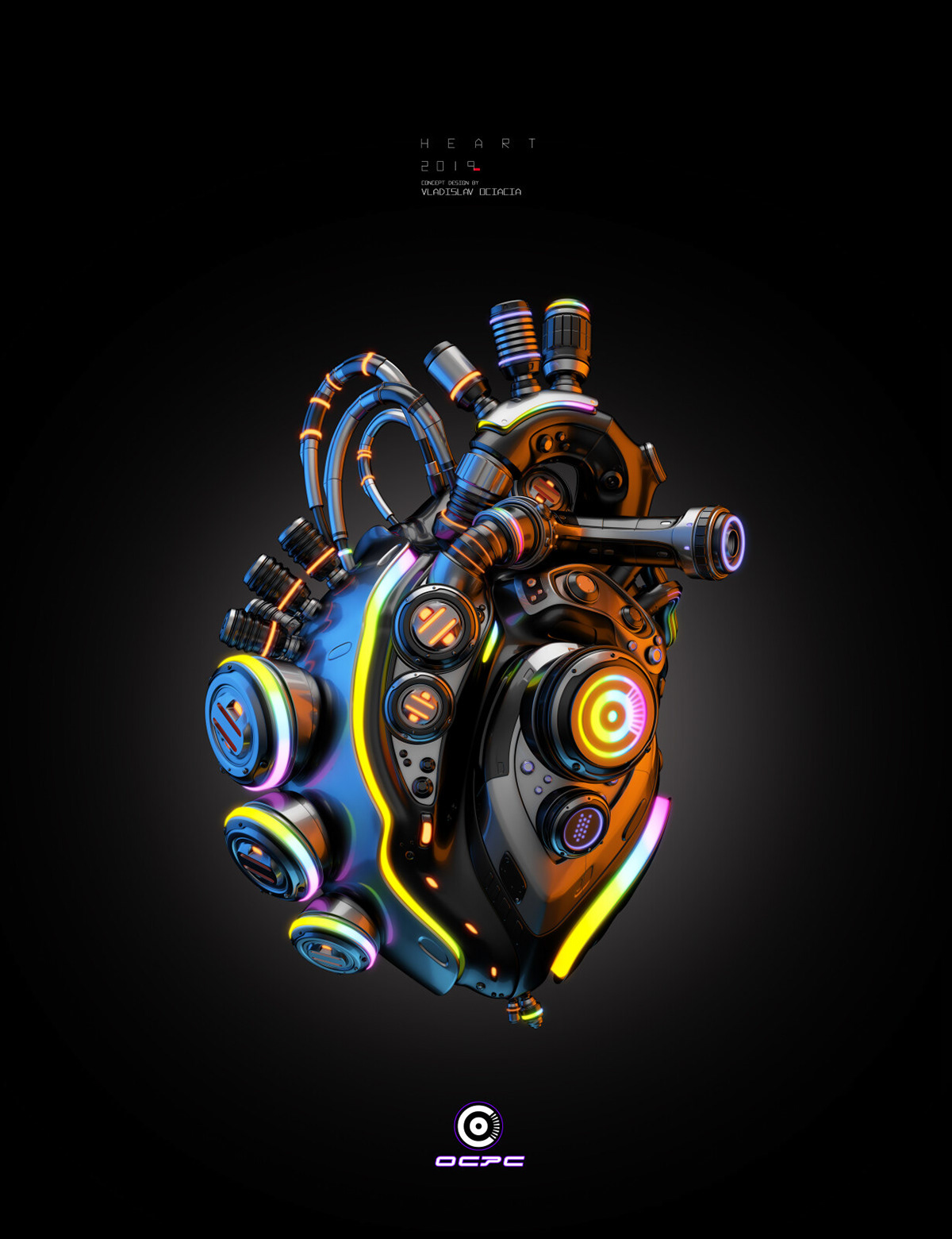 heart，machine，medical care，science fiction，Futurism，